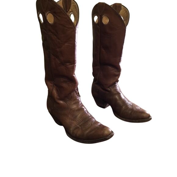 Justin H1417 Brown Leather Cowboy/Western Boots Sz 7D - Picture 5 of 8